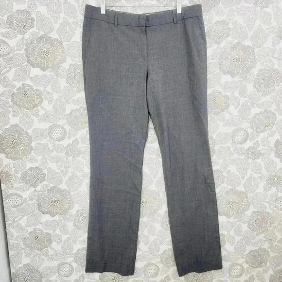 Women's Dress Pants Size 14T J.crew Bi Stretch Gray Straight Leg - Picture 1 of 7